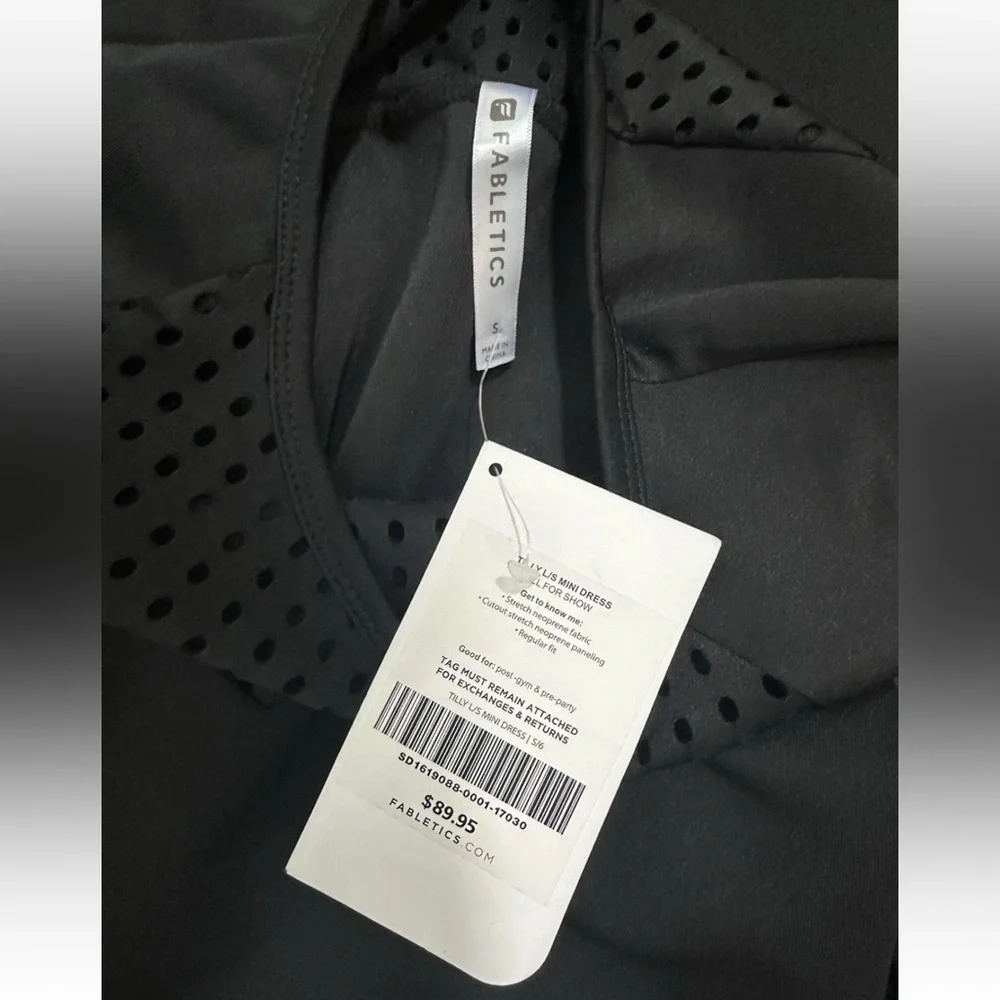 Fabletics Sweatshirt Dress Women Size S Black Tilly Athletic Dress Mini Dress - Picture 10 of 13